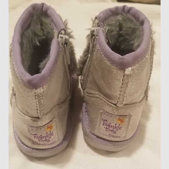 Skechers twinkle toes silver boots - Picture 5 of 7